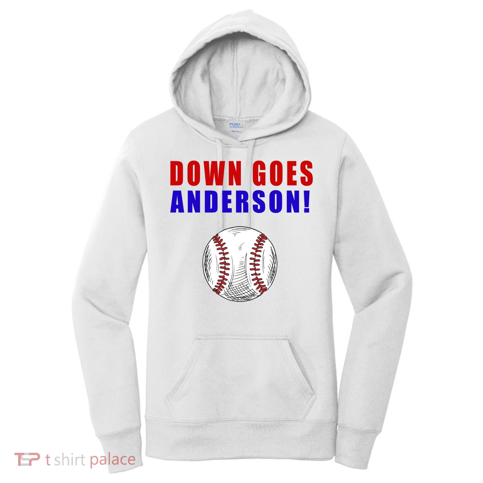 Down Goes Anderson Funny Cleveland Vs Chicago Fight Baseball Women's Hoodie