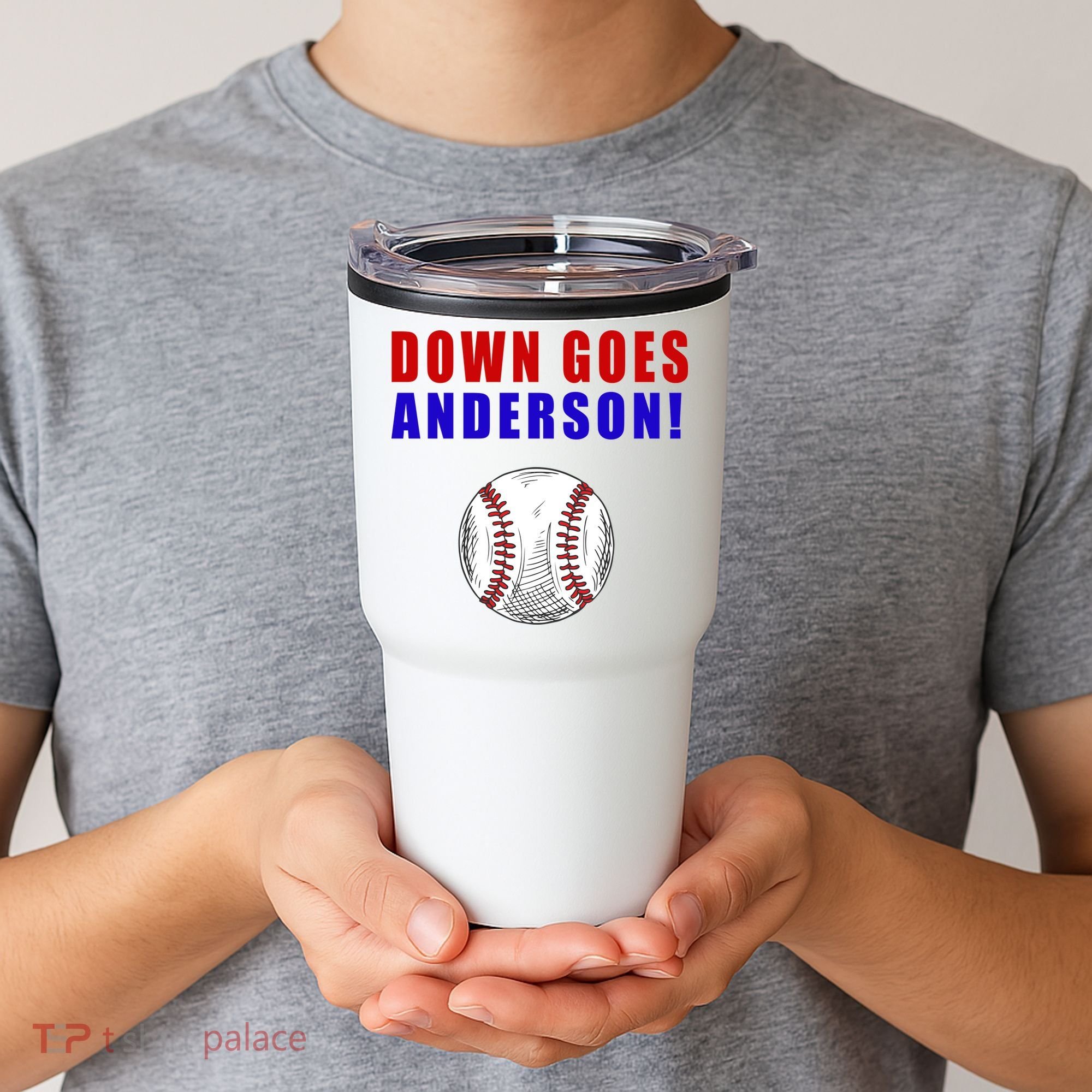 Down Goes Anderson Funny Cleveland Vs Chicago Fight Baseball Tumbler