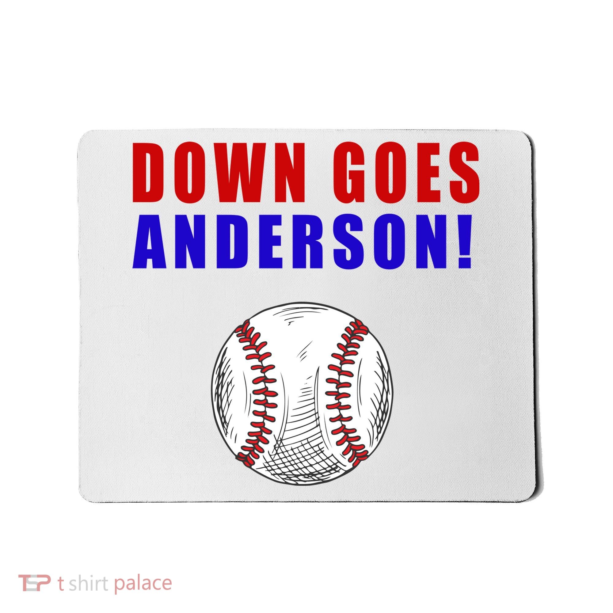 Down Goes Anderson Funny Cleveland Vs Chicago Fight Baseball Mousepad