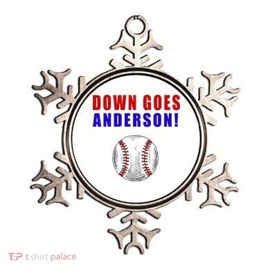 Down Goes Anderson Funny Cleveland Vs Chicago Fight Baseball Ornament