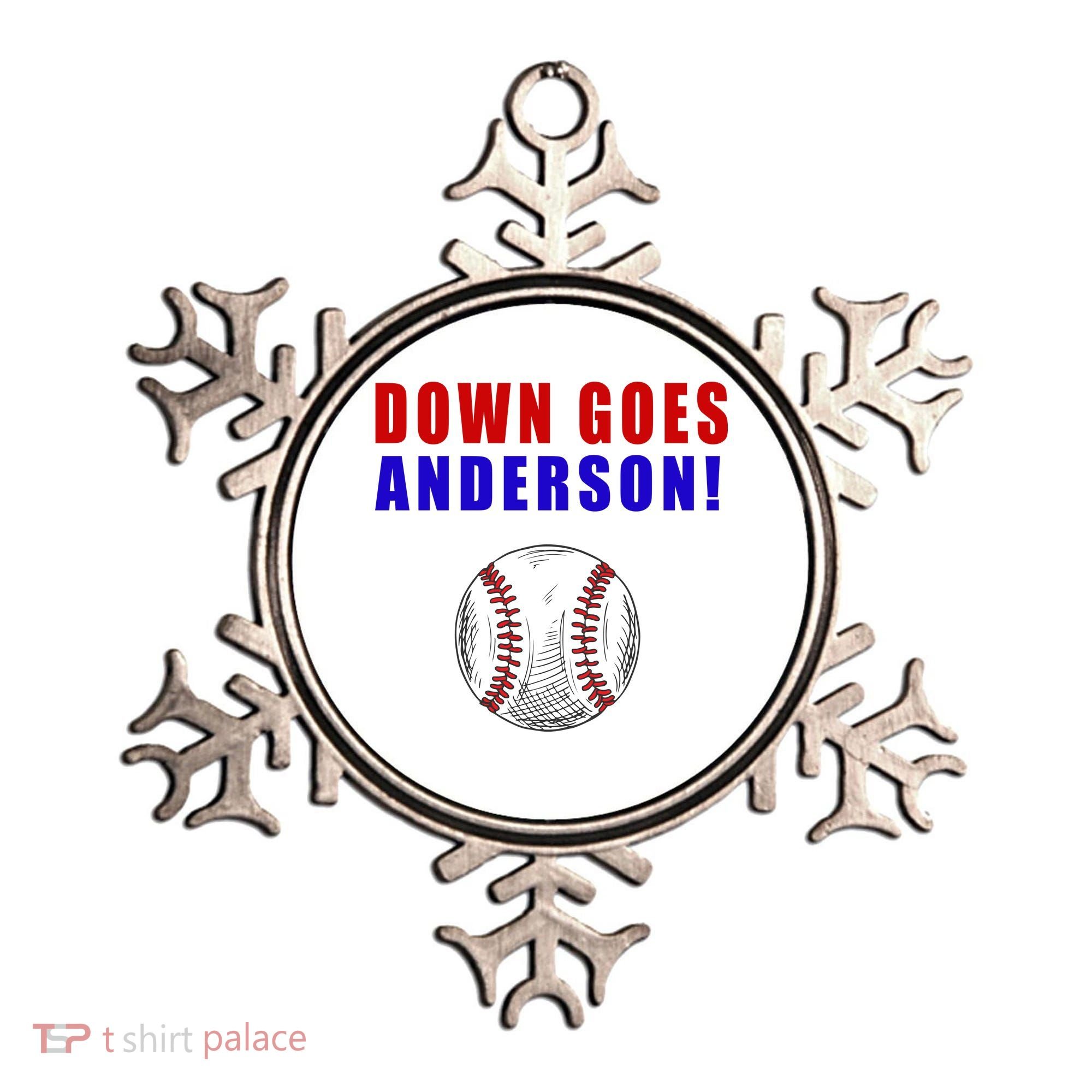 Down Goes Anderson Funny Cleveland Vs Chicago Fight Baseball Ornament