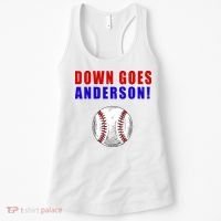 Down Goes Anderson Funny Cleveland Vs Chicago Fight Baseball Women's Tank Top thumb 0