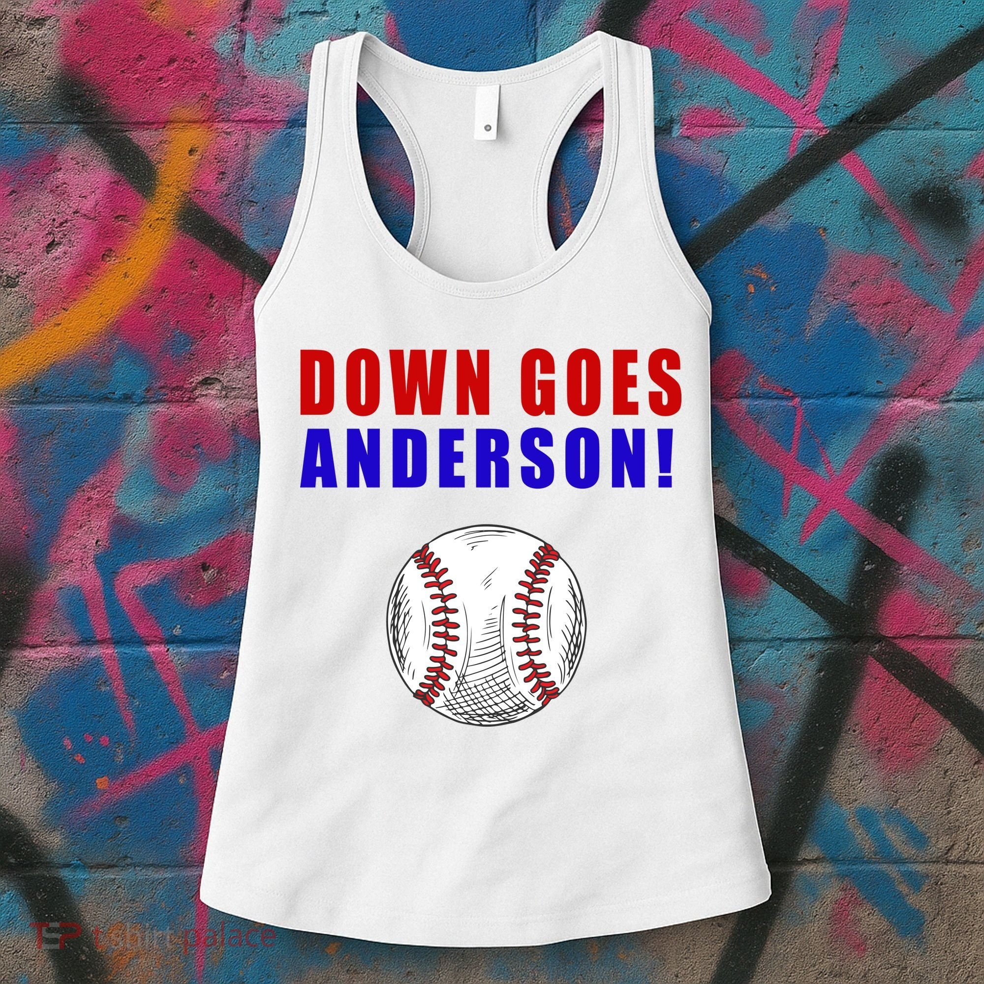 Down Goes Anderson Funny Cleveland Vs Chicago Fight Baseball Women's Tank Top