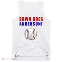 Down Goes Anderson Funny Cleveland Vs Chicago Fight Baseball Tank Top thumb 0