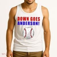 Down Goes Anderson Funny Cleveland Vs Chicago Fight Baseball Tank Top thumb 3