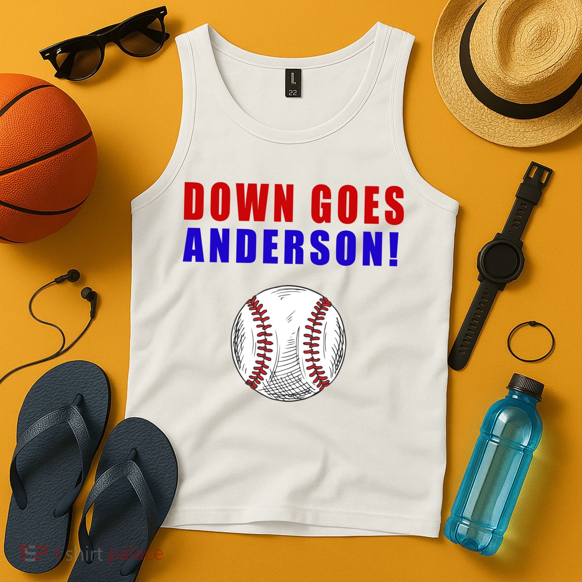 Down Goes Anderson Funny Cleveland Vs Chicago Fight Baseball Tank Top