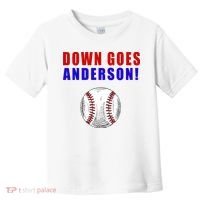 Down Goes Anderson Funny Cleveland Vs Chicago Fight Baseball Toddler T-Shirt thumb 0