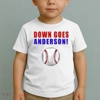 Down Goes Anderson Funny Cleveland Vs Chicago Fight Baseball Toddler T-Shirt thumb 2