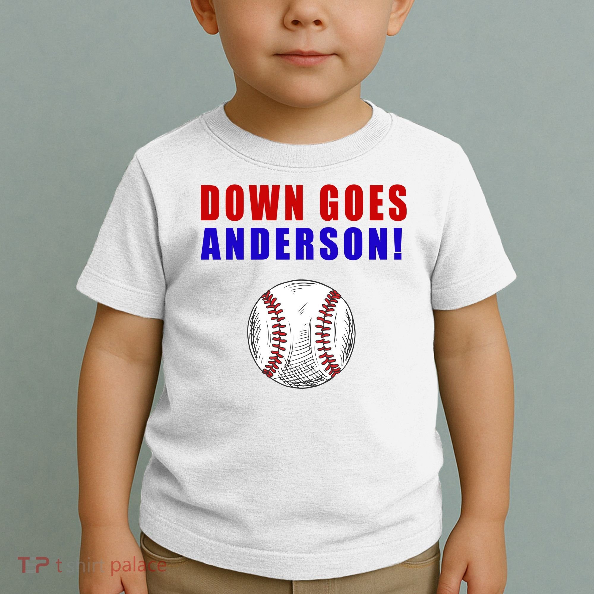 Down Goes Anderson Funny Cleveland Vs Chicago Fight Baseball Toddler T-Shirt