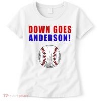 Down Goes Anderson Funny Cleveland Vs Chicago Fight Baseball Women's T-Shirt thumb 0