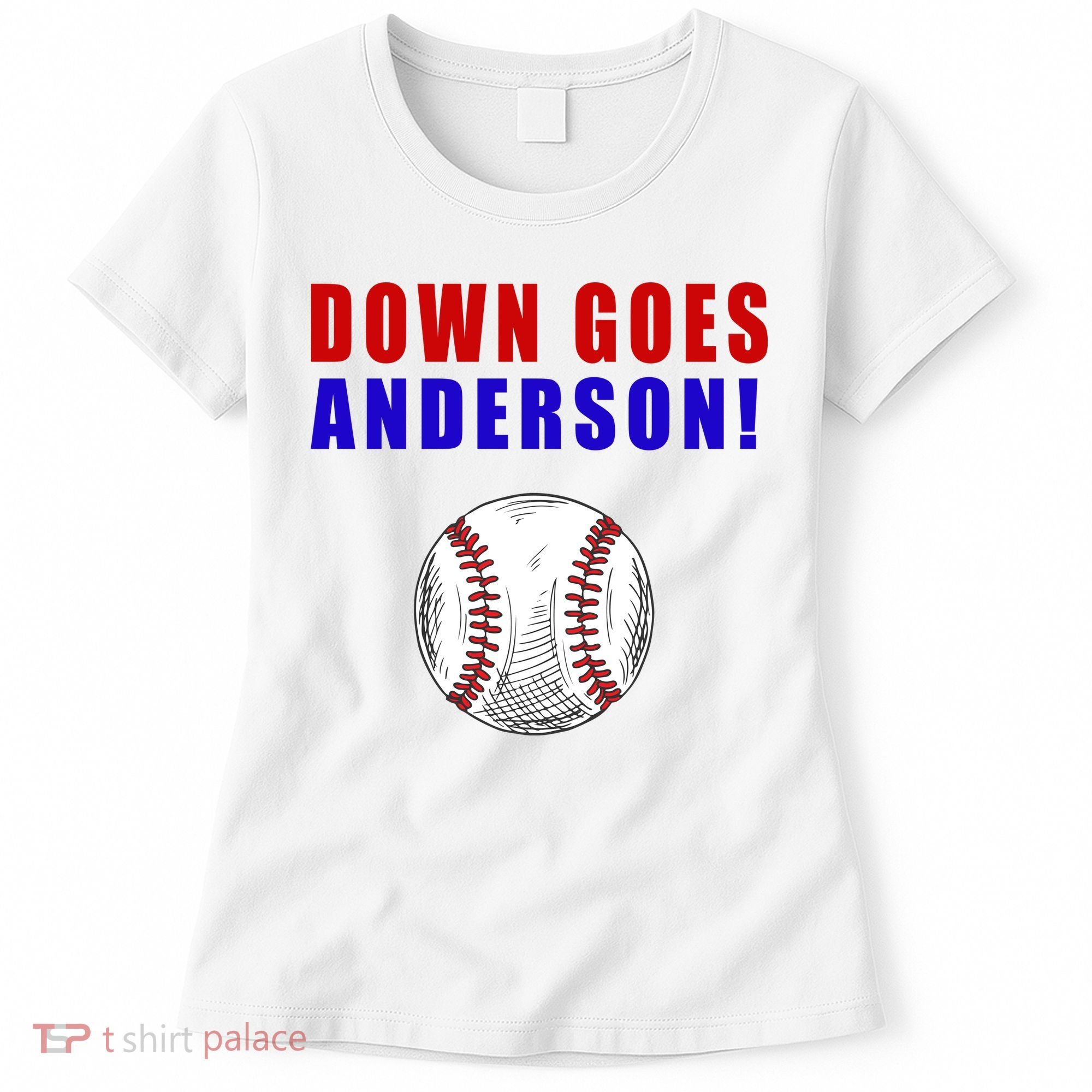 Down Goes Anderson Funny Cleveland Vs Chicago Fight Baseball Women's T-Shirt