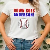 Down Goes Anderson Funny Cleveland Vs Chicago Fight Baseball Women's T-Shirt thumb 2