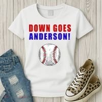Down Goes Anderson Funny Cleveland Vs Chicago Fight Baseball Women's T-Shirt thumb 3