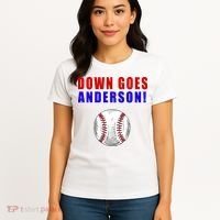 Down Goes Anderson Funny Cleveland Vs Chicago Fight Baseball Women's T-Shirt thumb 4