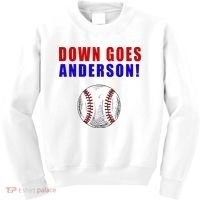 Down Goes Anderson Funny Cleveland Vs Chicago Fight Baseball Kids Sweatshirt thumb 0