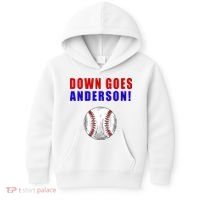 Down Goes Anderson Funny Cleveland Vs Chicago Fight Baseball Kids Hoodie thumb 0