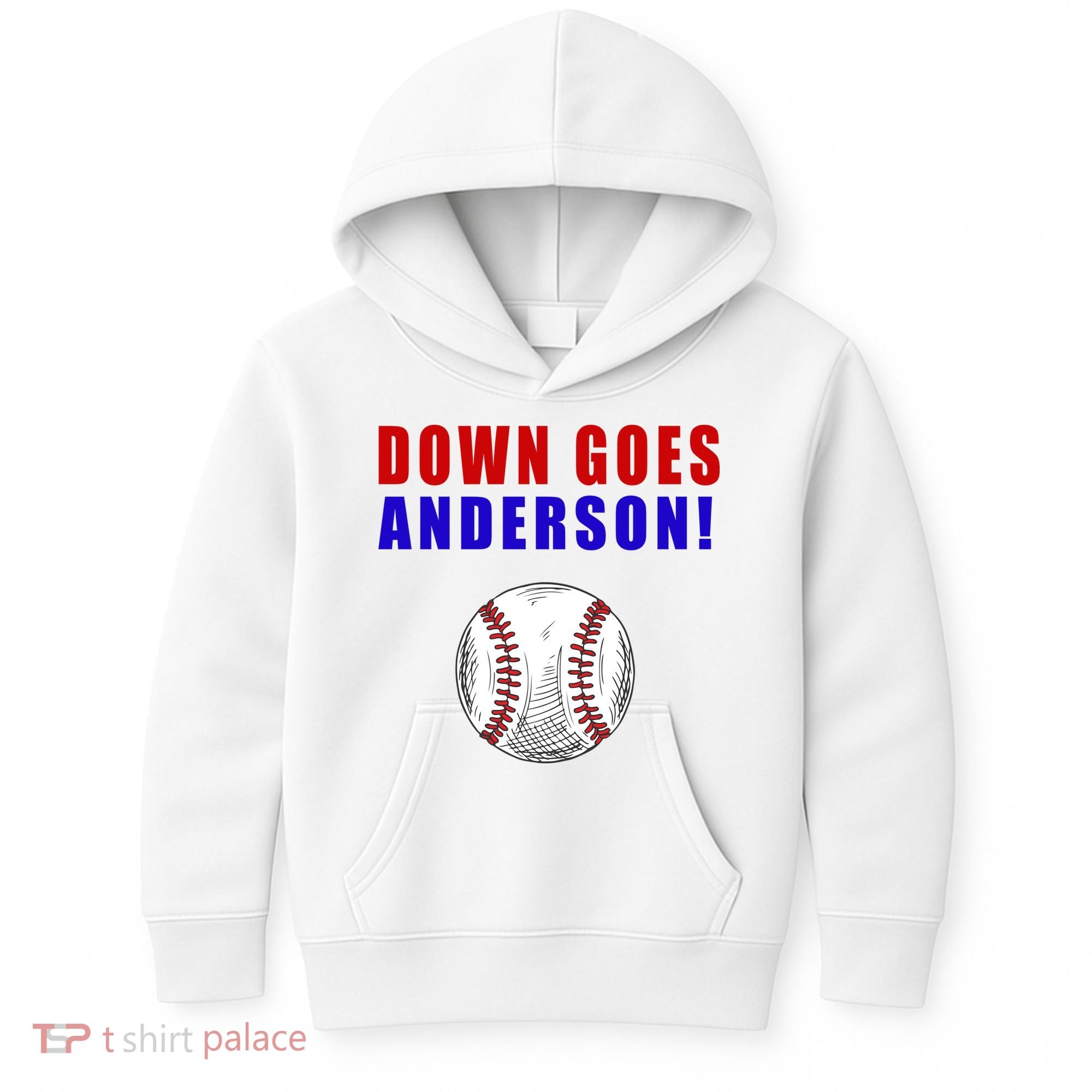 Down Goes Anderson Funny Cleveland Vs Chicago Fight Baseball Kids Hoodie