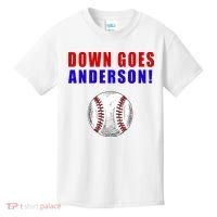 Down Goes Anderson Funny Cleveland Vs Chicago Fight Baseball Kids T-Shirt thumb 0