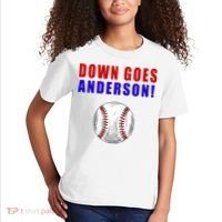 Down Goes Anderson Funny Cleveland Vs Chicago Fight Baseball Kids T-Shirt thumb 2
