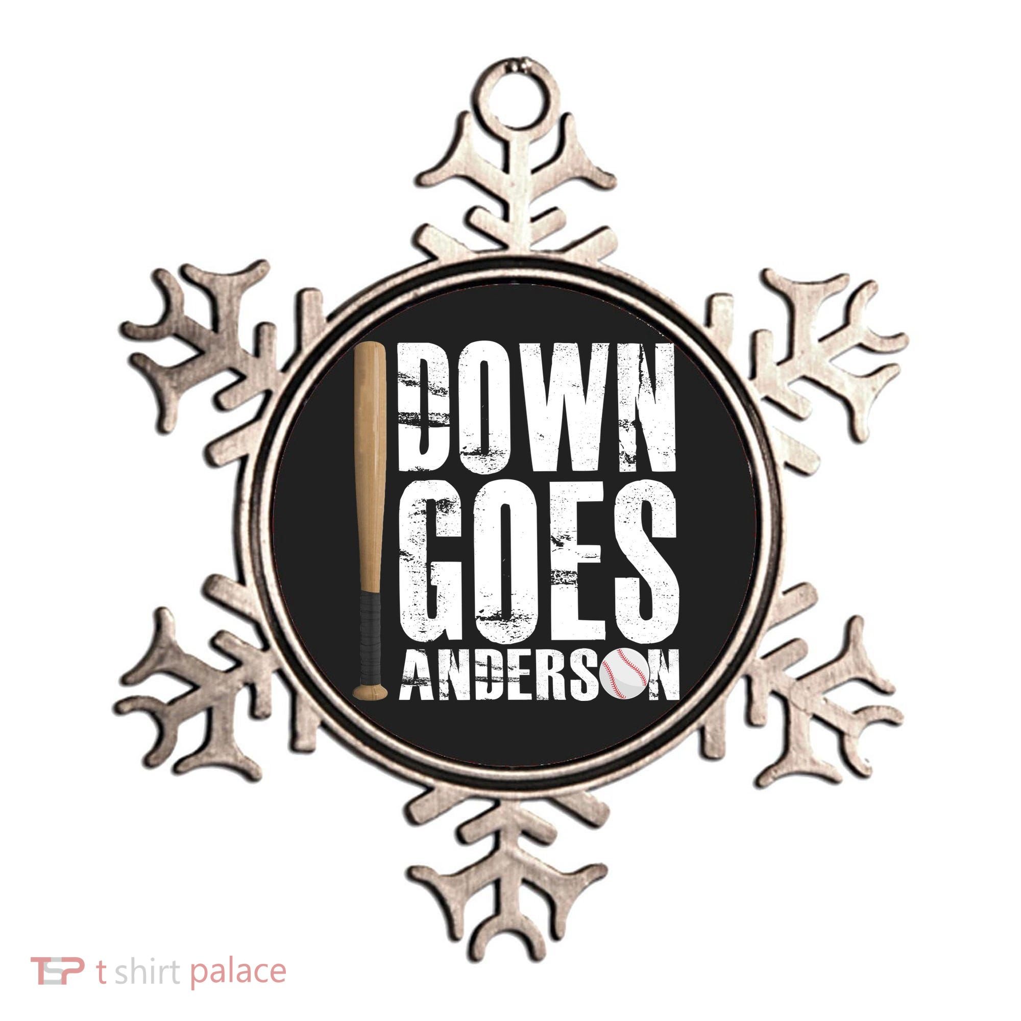 Down Goes Anderson Baseball Ornament