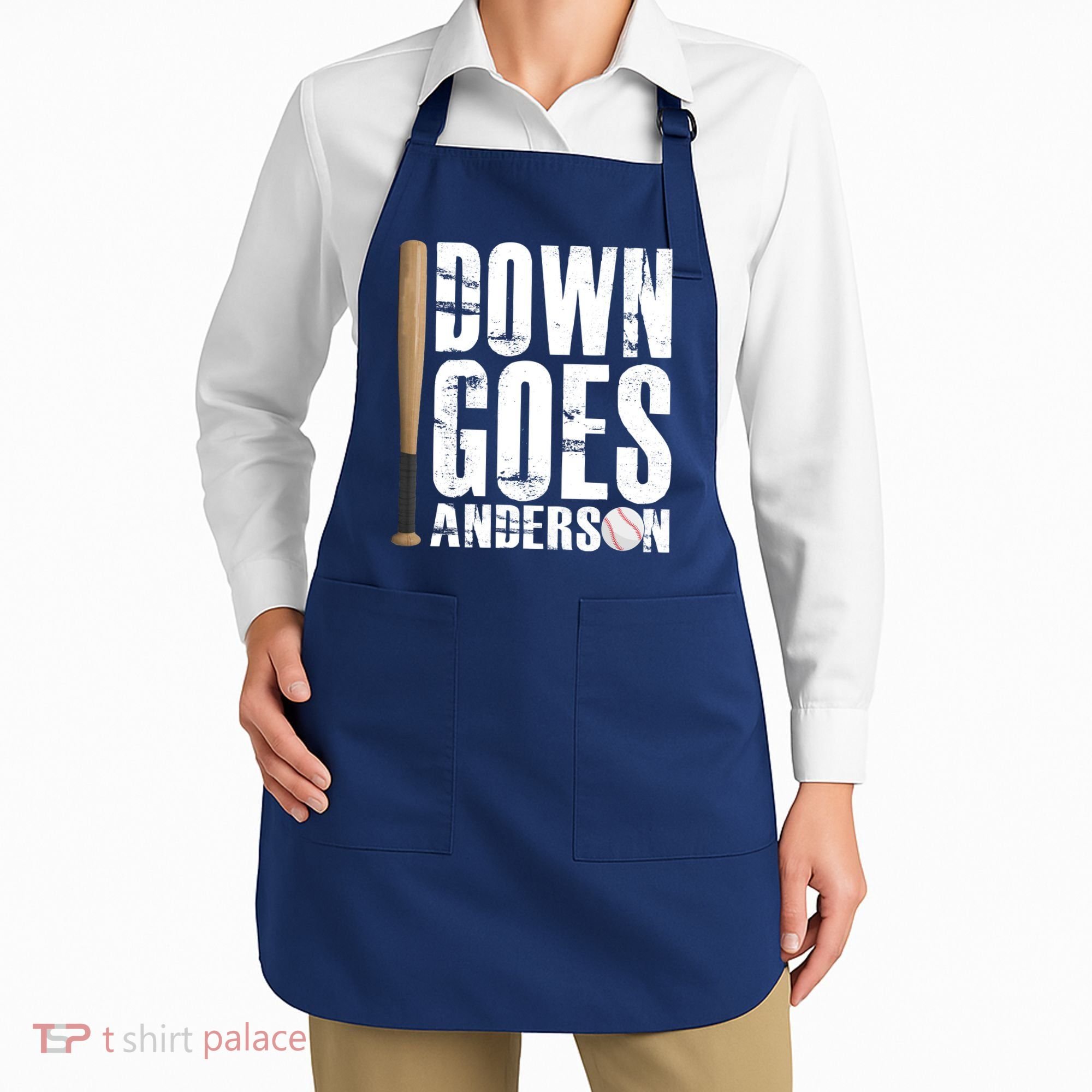 Down Goes Anderson Baseball Apron