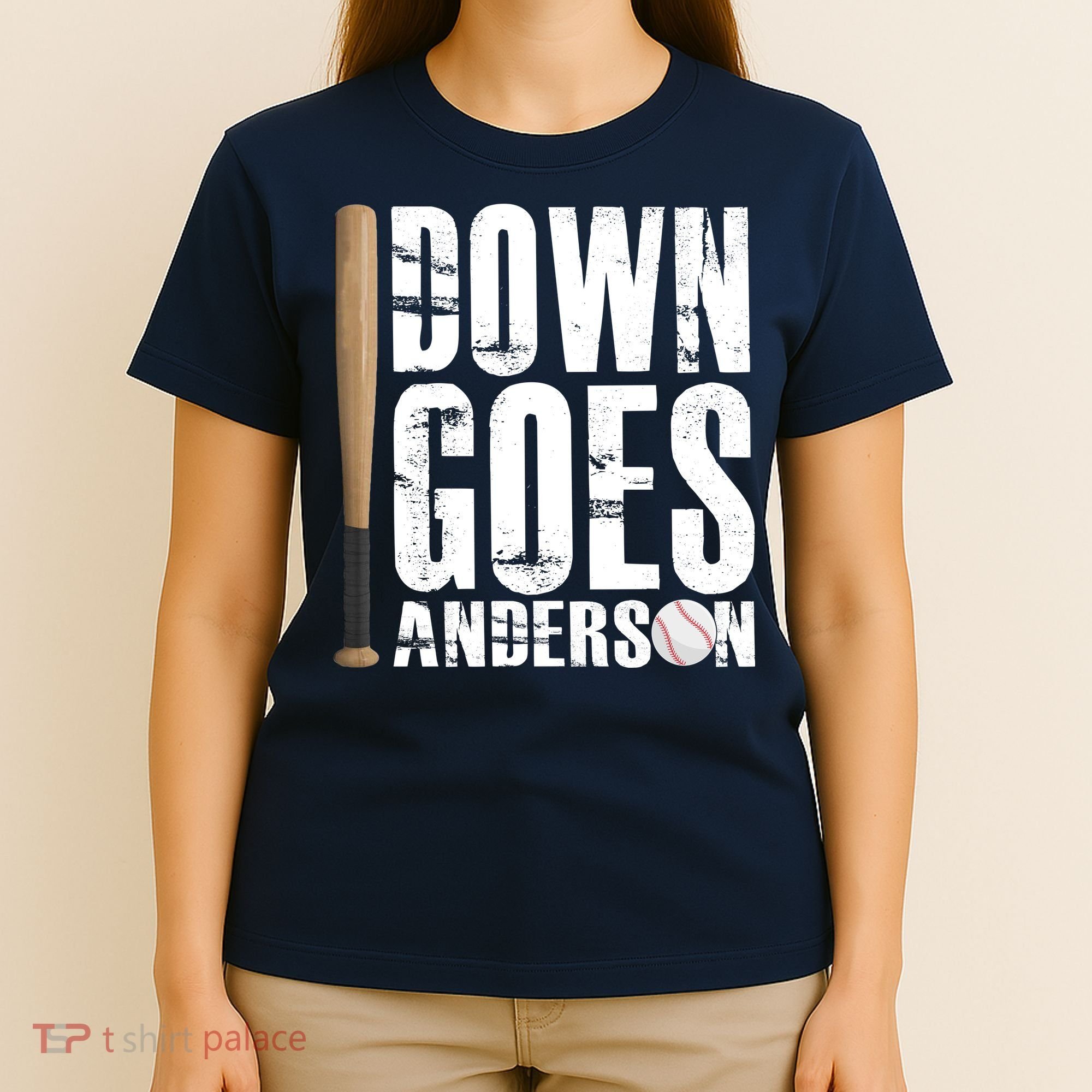 Down Goes Anderson Baseball T-Shirt