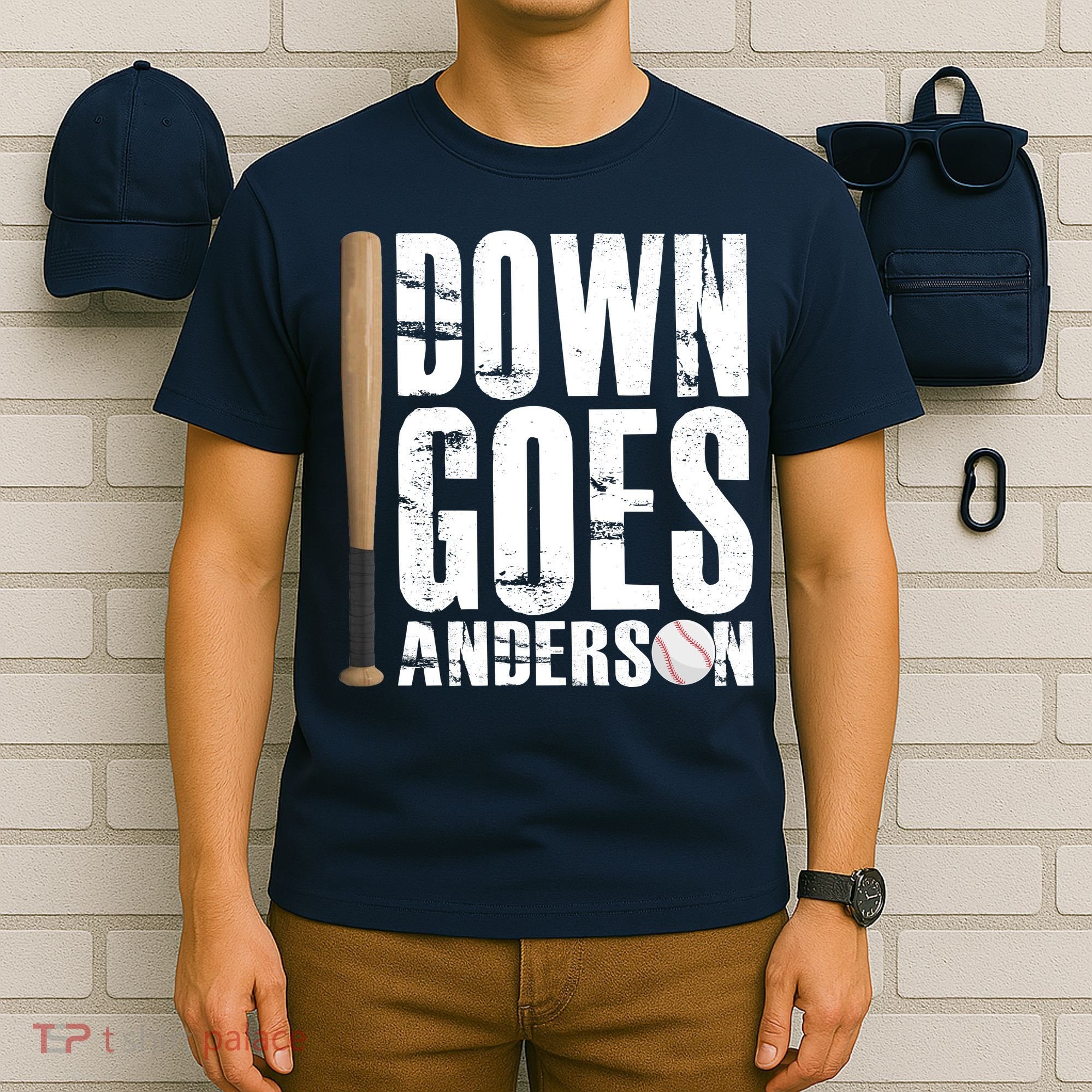 Down Goes Anderson Baseball T-Shirt