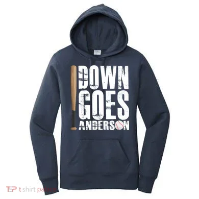 Down Goes Anderson Baseball Women's Hoodie