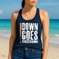 Down Goes Anderson Baseball Women's Tank Top thumb 2