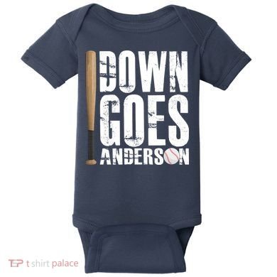 Down Goes Anderson Baseball Baby Bodysuit