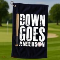 Down Goes Anderson Baseball Golf Towel thumb 1