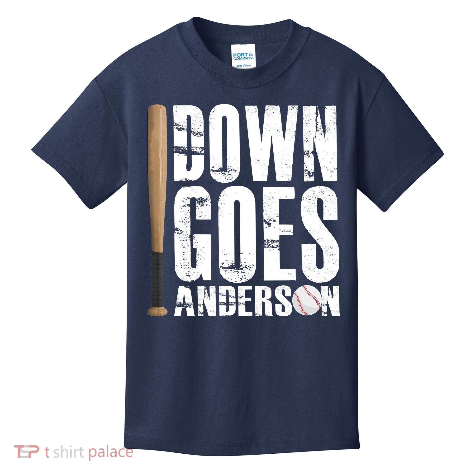 Down Goes Anderson Baseball Kids T-Shirt