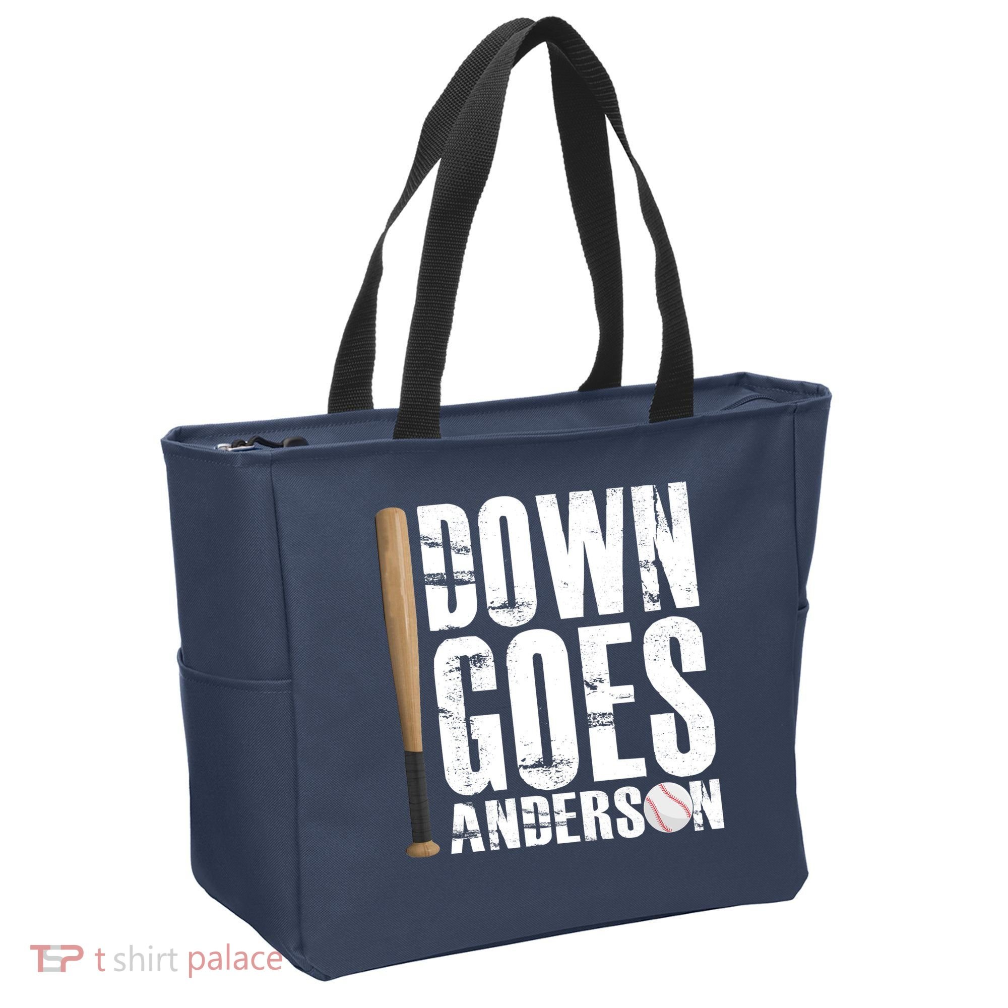 Down Goes Anderson Baseball Tote Bag