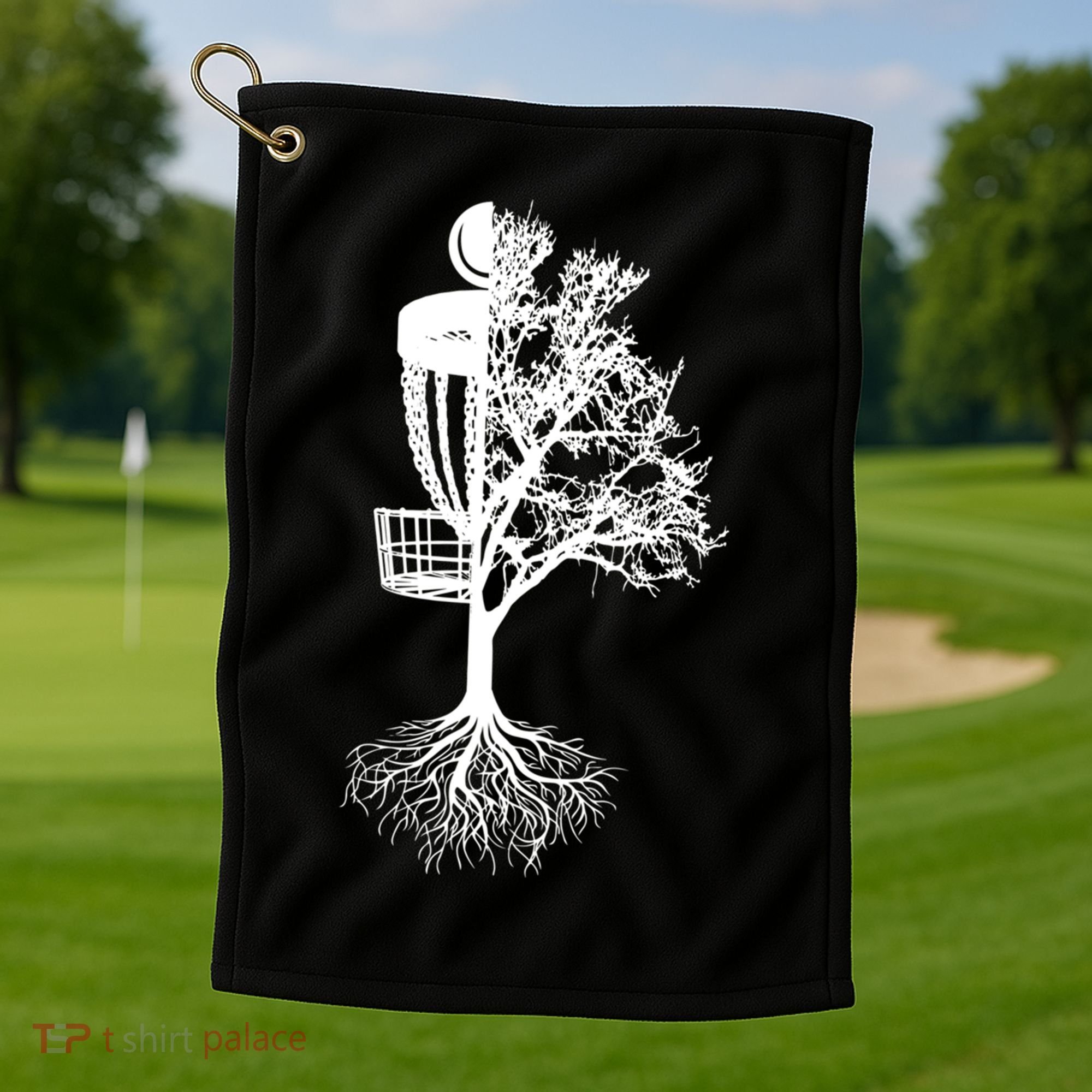 Disc Golf Basket And Tree Frolf Frisbee Golf Cool Gift Golf Towel