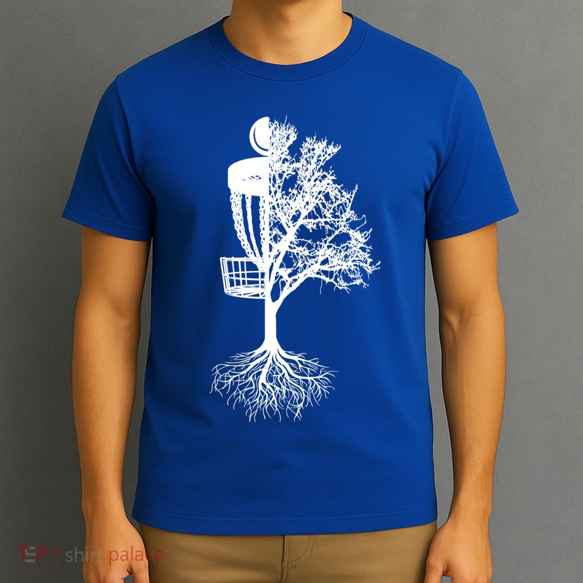 Disc Golf Basket And Tree Frolf Frisbee Golf Cool Gift T-Shirt
