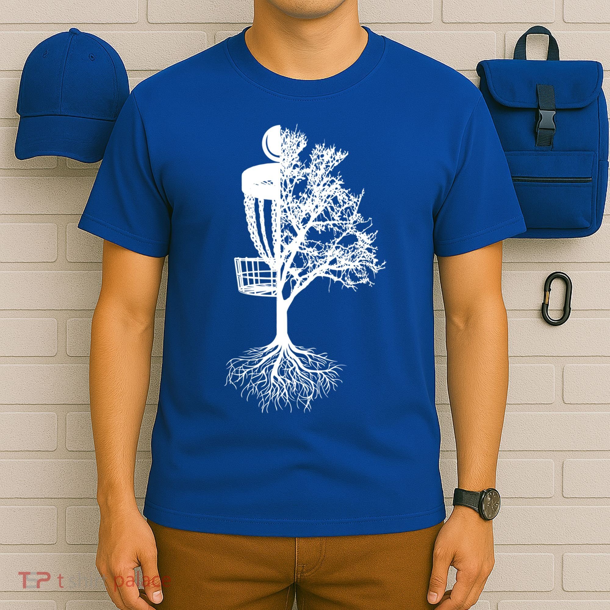 Disc Golf Basket And Tree Frolf Frisbee Golf Cool Gift T-Shirt