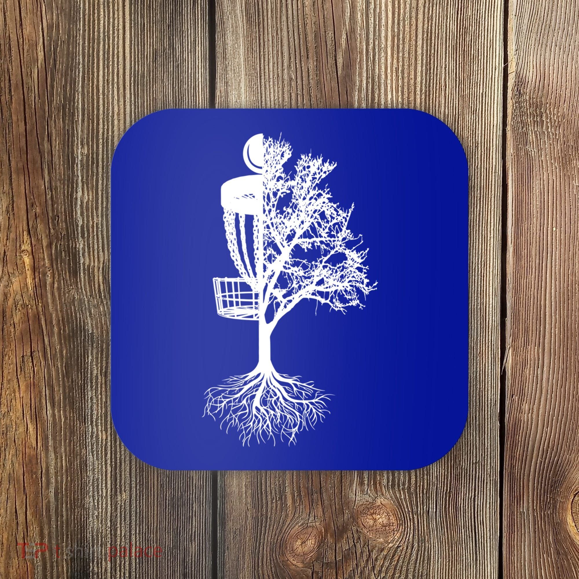 Disc Golf Basket And Tree Frolf Frisbee Golf Cool Gift Coaster