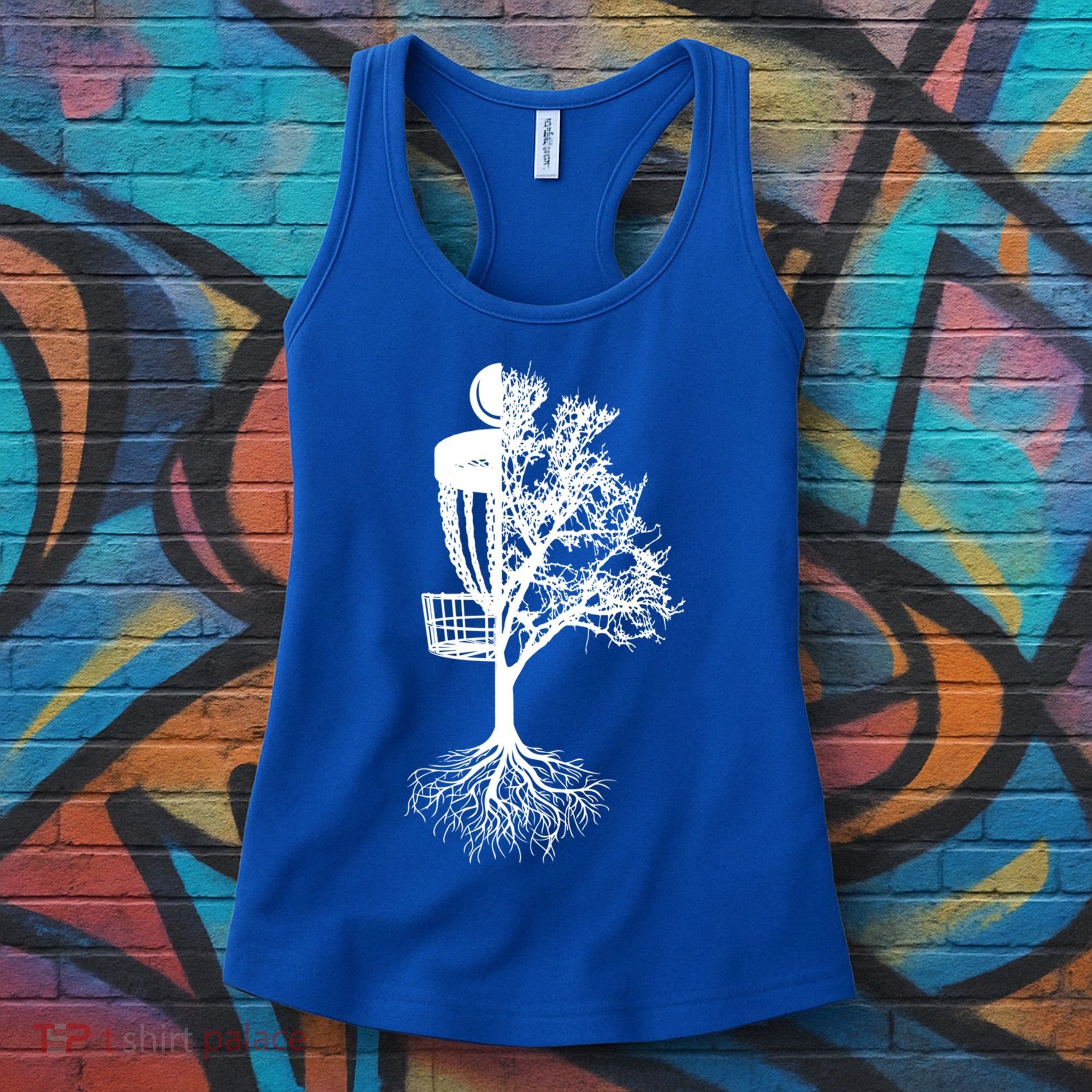 Disc Golf Basket And Tree Frolf Frisbee Golf Cool Gift Women's Tank Top
