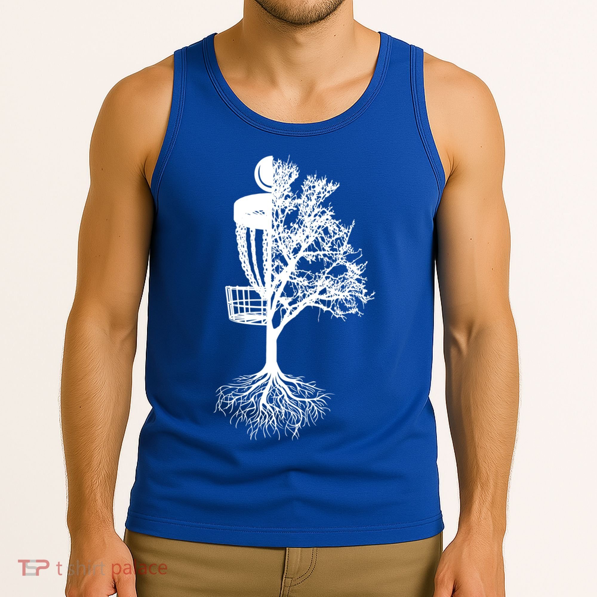 Disc Golf Basket And Tree Frolf Frisbee Golf Cool Gift Tank Top