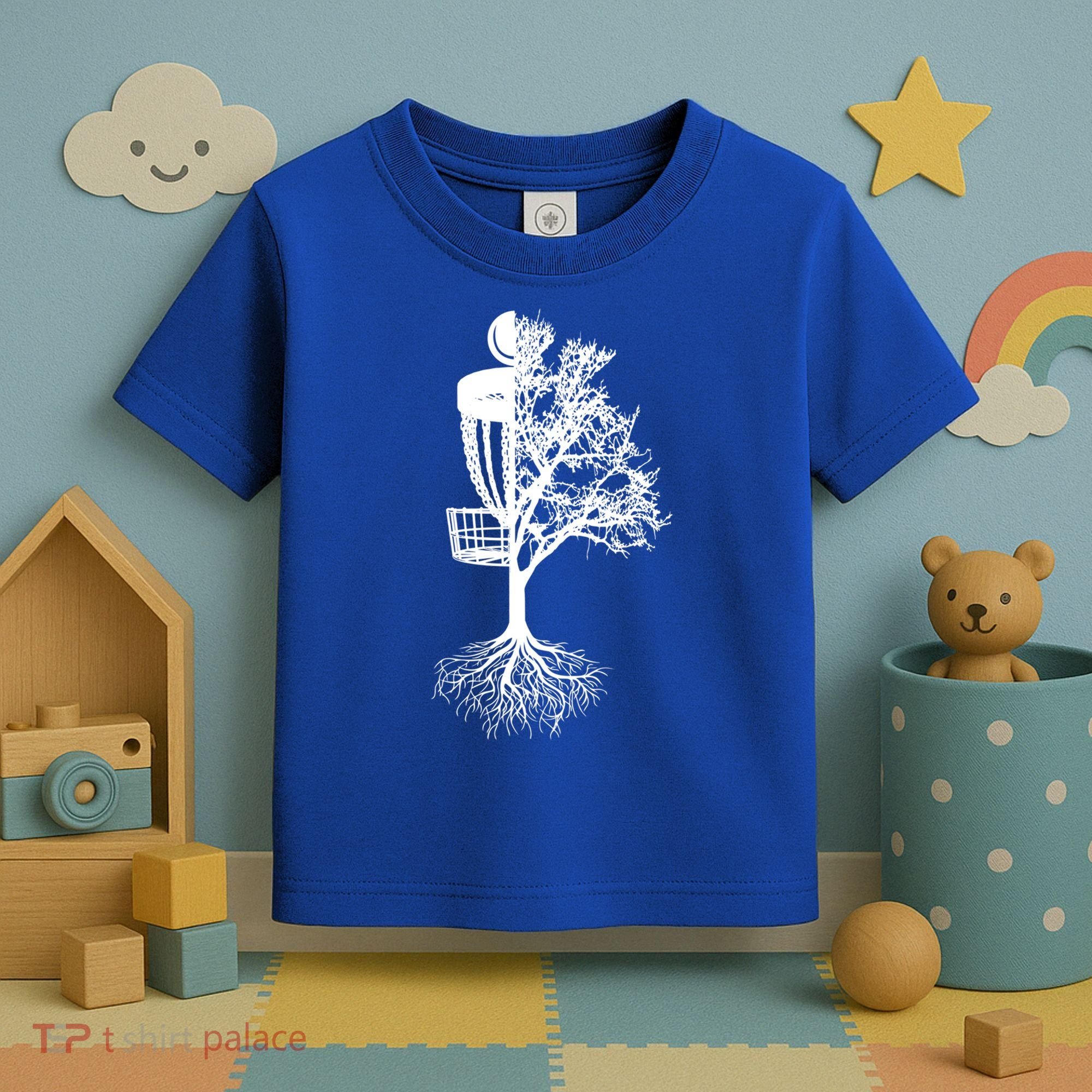 Disc Golf Basket And Tree Frolf Frisbee Golf Cool Gift Toddler T-Shirt