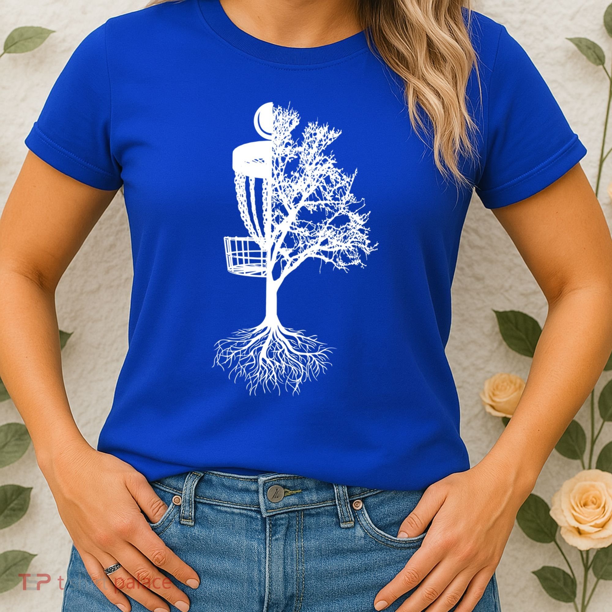Disc Golf Basket And Tree Frolf Frisbee Golf Cool Gift Women's T-Shirt