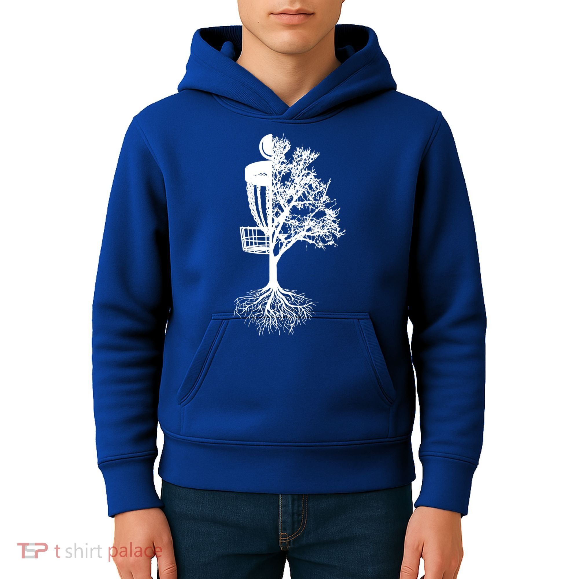 Disc Golf Basket And Tree Frolf Frisbee Golf Cool Gift Kids Hoodie