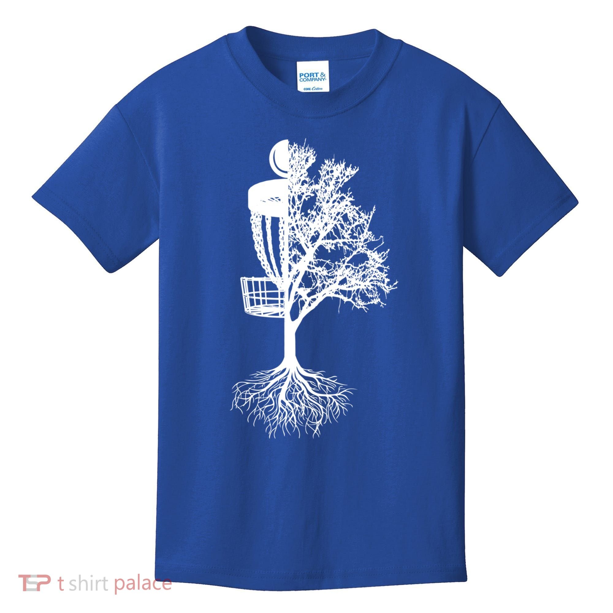 Disc Golf Basket And Tree Frolf Frisbee Golf Cool Gift Kids T-Shirt