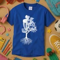 Disc Golf Basket And Tree Frolf Frisbee Golf Cool Gift Kids T-Shirt thumb 3