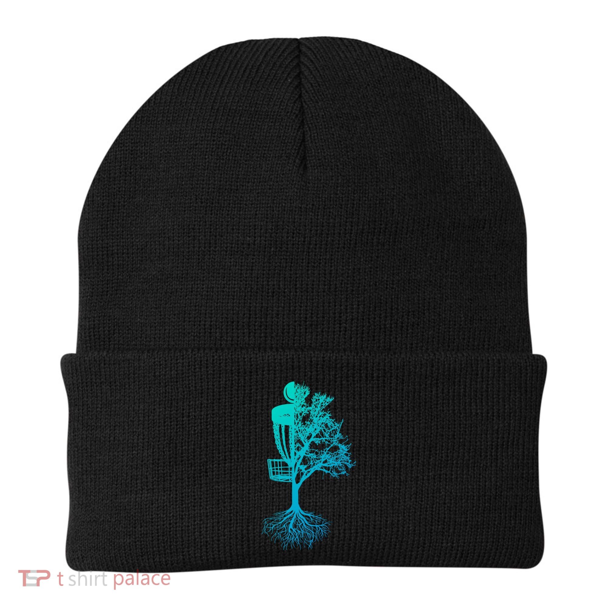 Disc Golf Basket And Tree Frolf Frisbee Golf Cool Gift Beanie