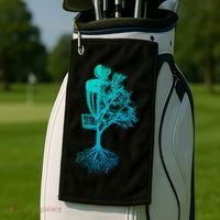 Disc Golf Basket And Tree Frolf Frisbee Golf Cool Gift Golf Towel thumb 2
