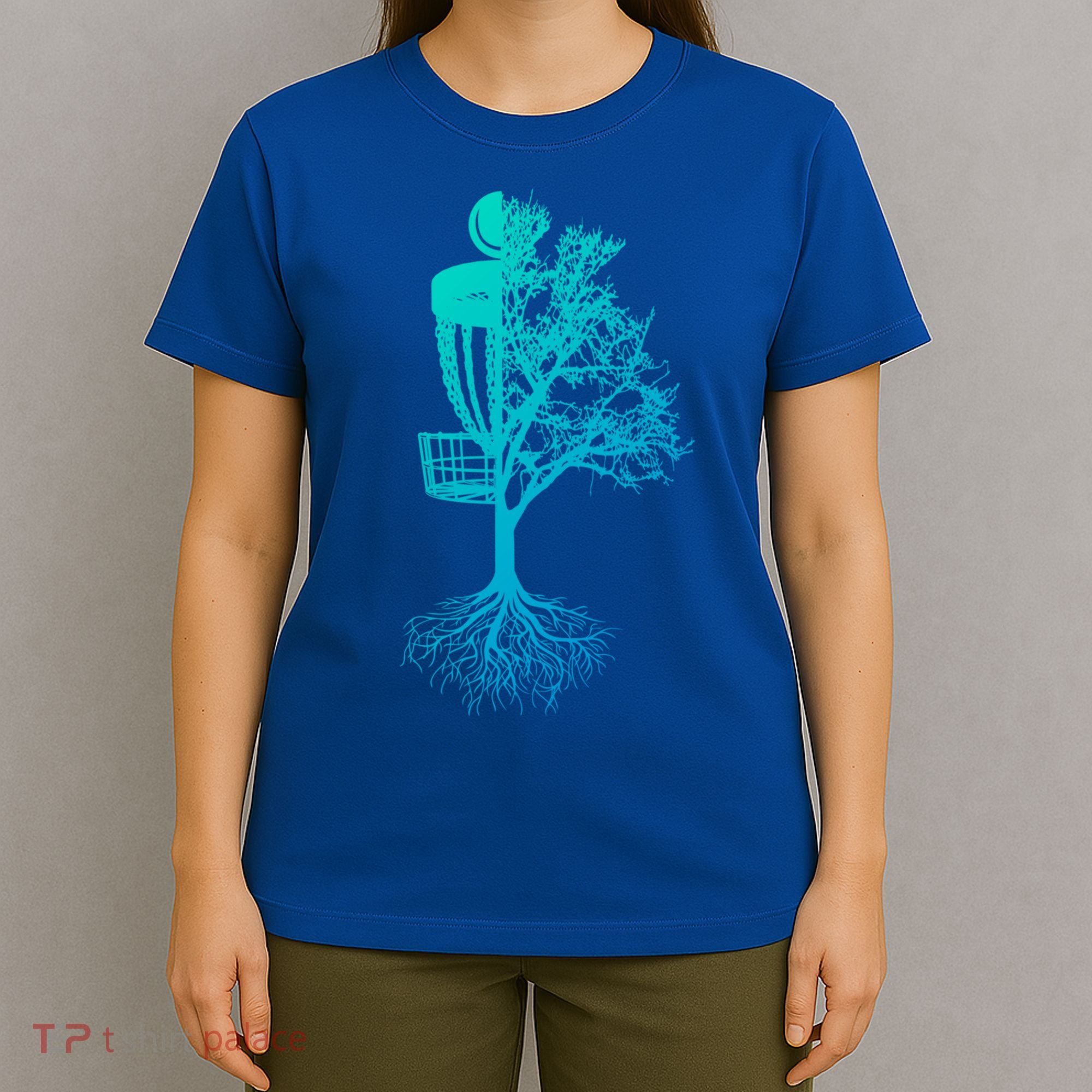 Disc Golf Basket And Tree Frolf Frisbee Golf Cool Gift T-Shirt