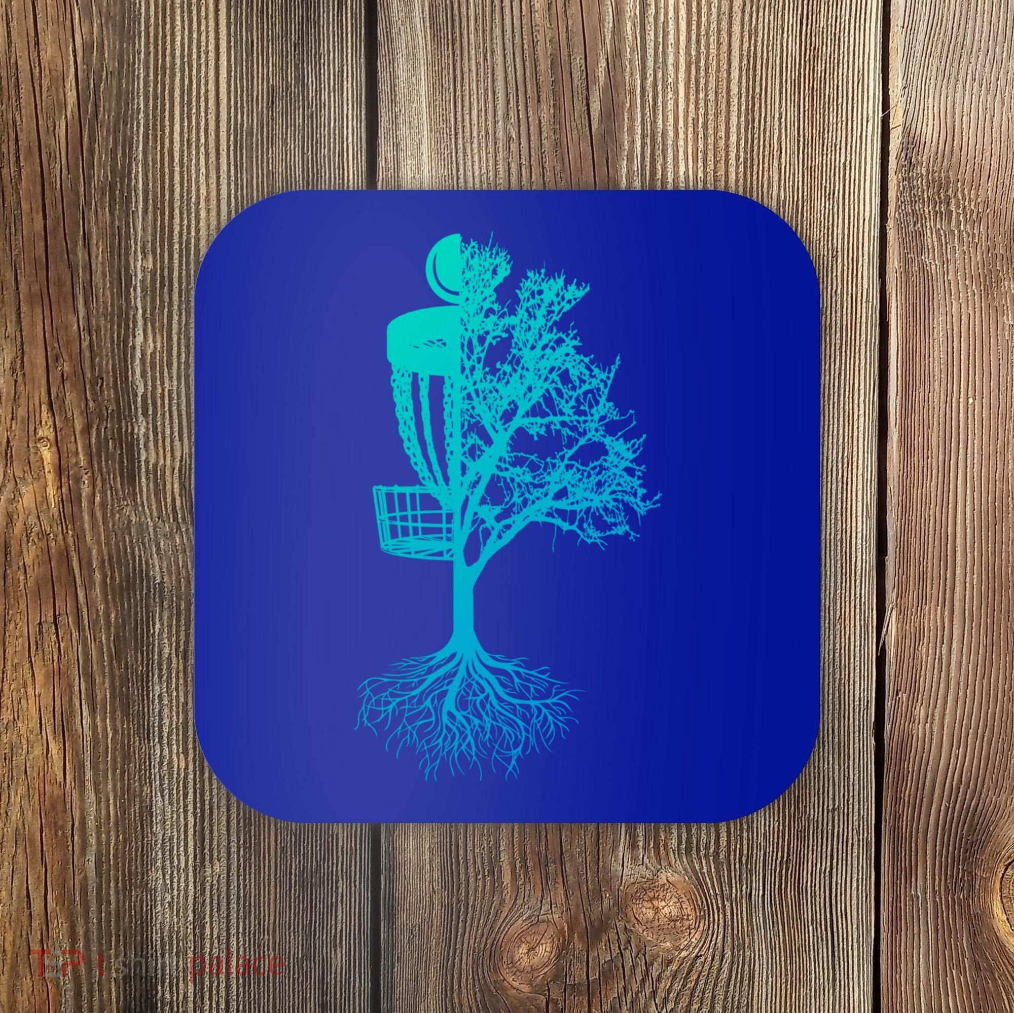 Disc Golf Basket And Tree Frolf Frisbee Golf Cool Gift Coaster