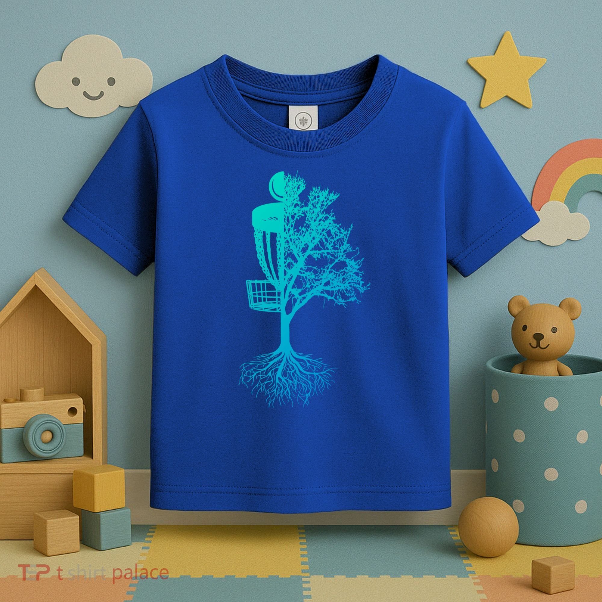 Disc Golf Basket And Tree Frolf Frisbee Golf Cool Gift Toddler T-Shirt