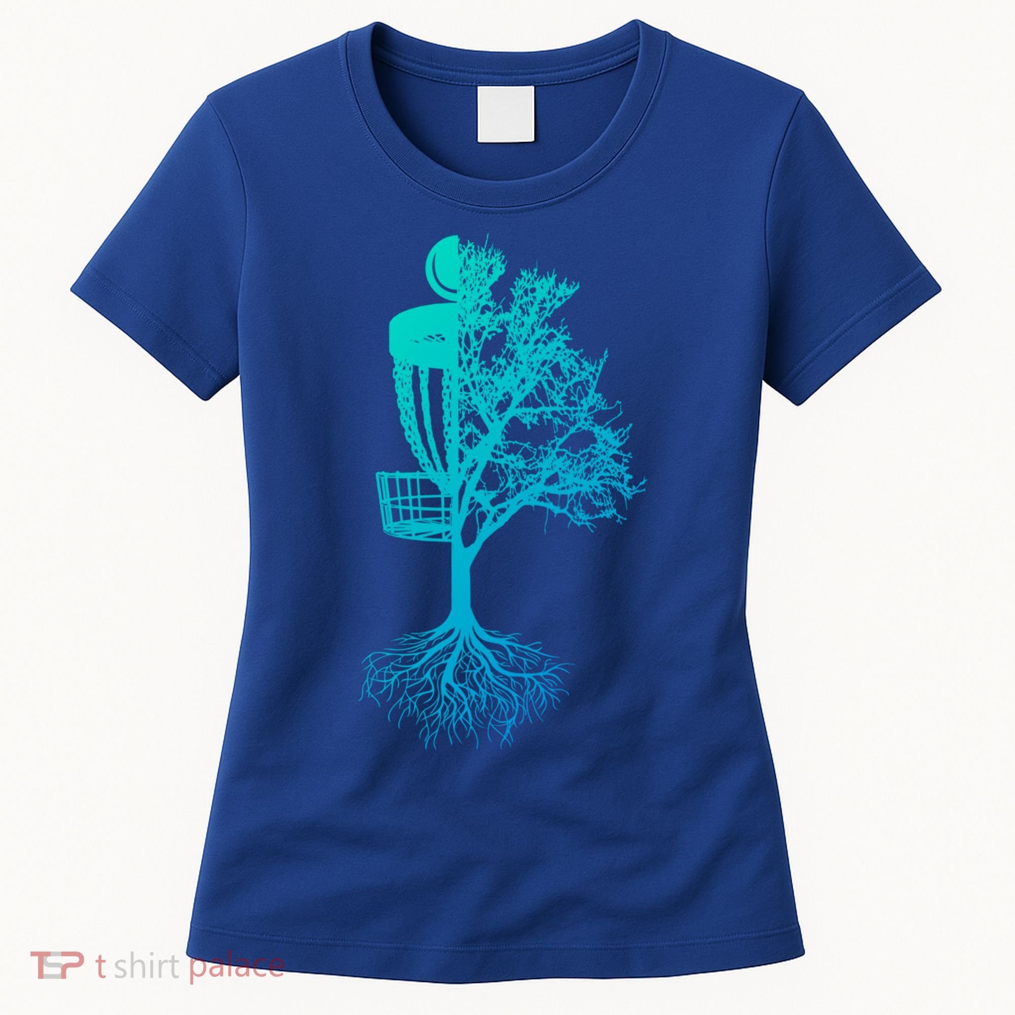 Disc Golf Basket And Tree Frolf Frisbee Golf Cool Gift Women's T-Shirt
